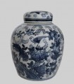 208909 stenen urn wit blauw 2 en half liter 800